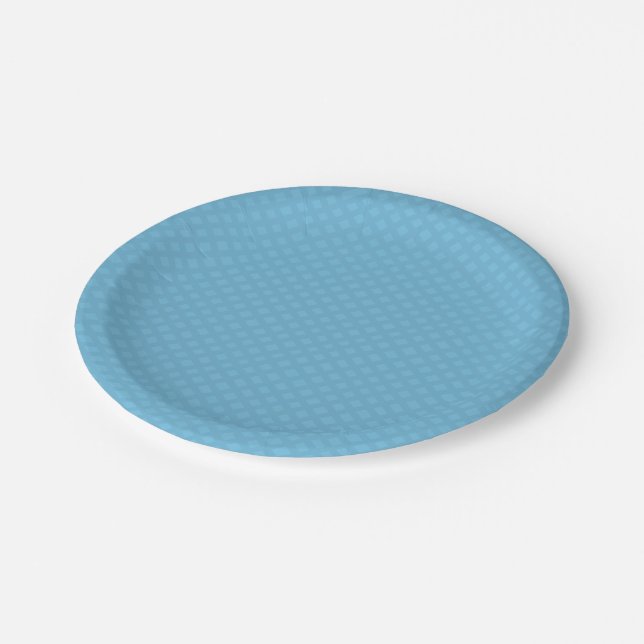 Blue Jean Basketweave Lattice Tone   Paper Plate (Angled)