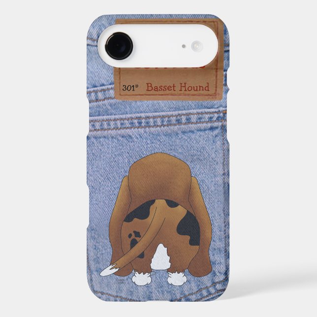 Blue Jean Basset Hound Butt Case-Mate iPhone Case (Back)
