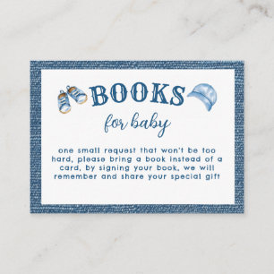 Blue Jean Boy Baby Shower Books For Baby Enclosure Card