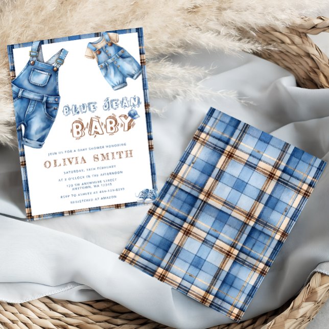 Blue Jean Boy Baby Shower Invitation (Creator Uploaded)