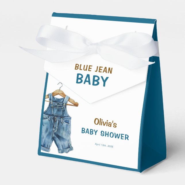 Blue Jean Boy Western Baby Shower Favour Box (Front Side)