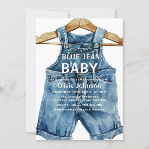 Blue Jean Boy Western Baby Shower Invitation