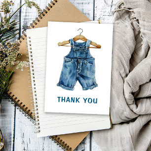 Blue Jean Boy Western Baby Shower Thank You Card