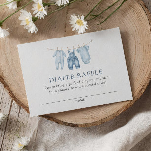 Blue Jean Denim Baby Shower Diaper Raffle Ticket Enclosure Card