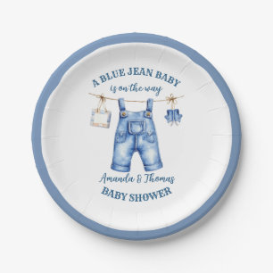 Blue Jean Denim Baby Shower  Paper Plate