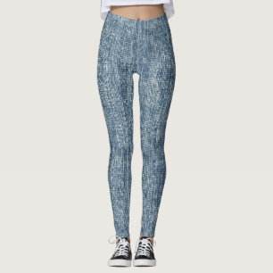 Blue Jean Denim Distressed Pattern Wrapping Paper Leggings