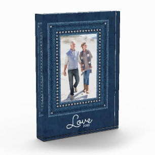 Blue Jean Frame Family Photo Block
