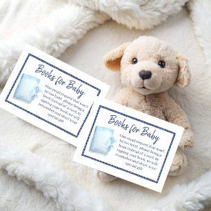 Blue jean girls baby shower book request enclosure card
