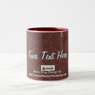 Blue Jean Material, Your Text Here Two-Tone Coffee Mug