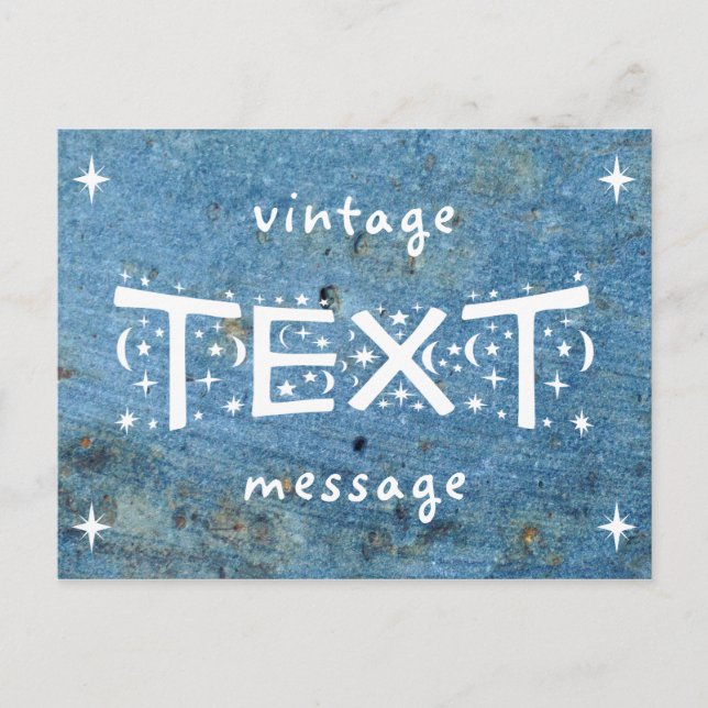 Blue Jean Rock Vintage Text Message Postcard (Front)