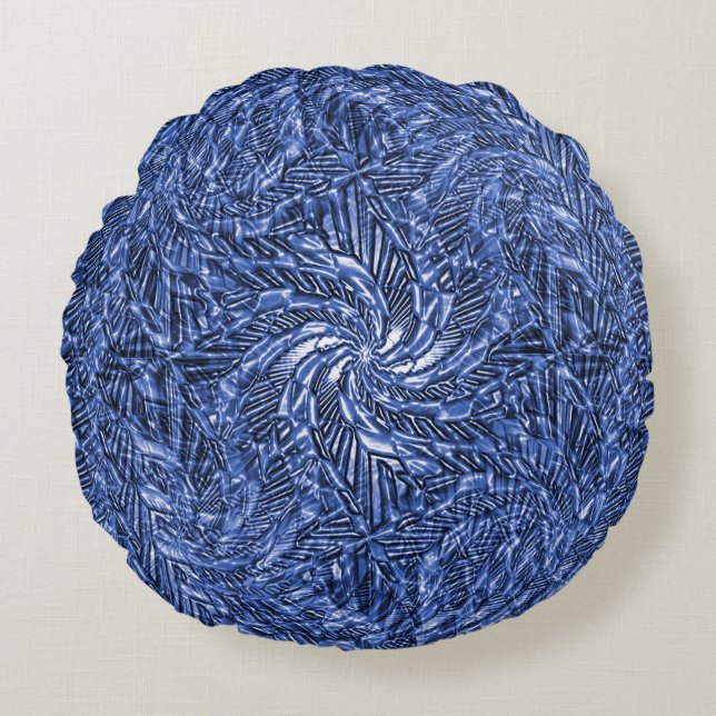 Blue Jean swirl Round Cushion (Front)