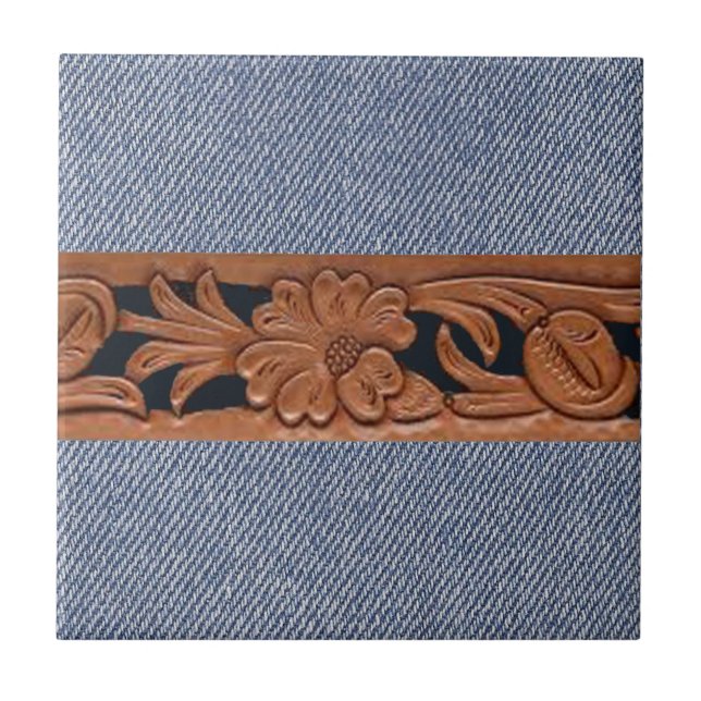 Blue Jeans And Belt Ceramic Tile (Front)