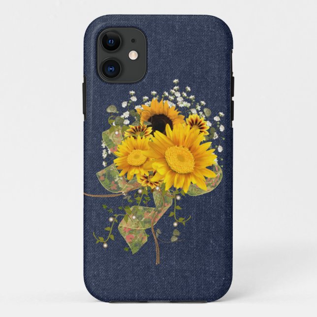 Blue jeans and sunflowers Case-Mate iPhone case (Back)