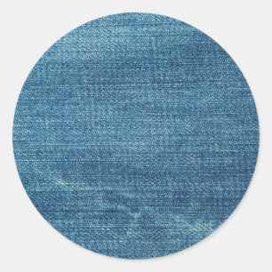 Blue jeans background classic round sticker