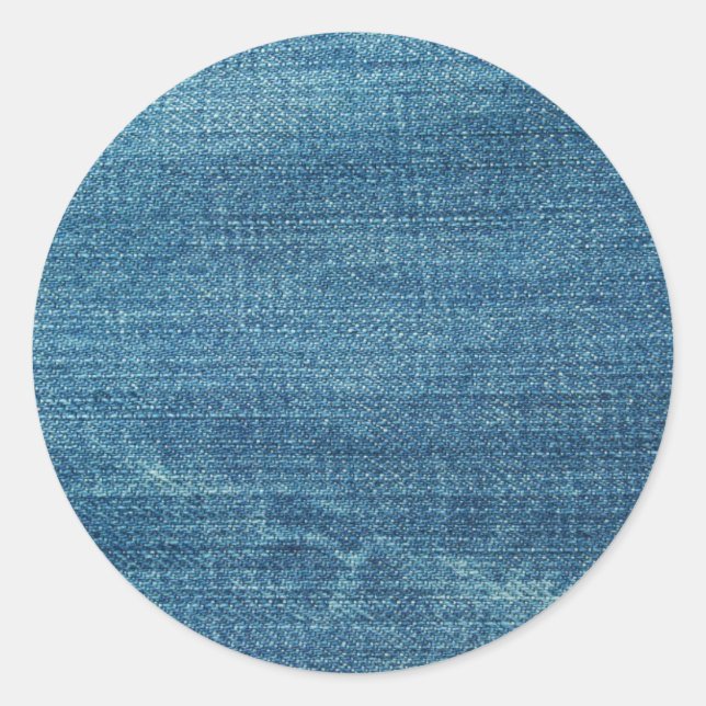Blue jeans background classic round sticker (Front)