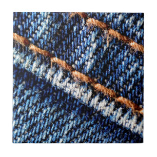 Blue jeans closeup texture. ceramic tile