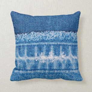 Blue jeans denim texture cushion