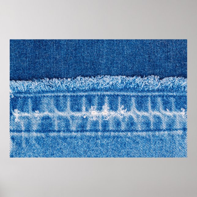 Blue jeans denim texture poster (Front)