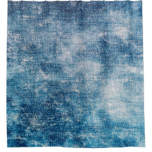 Blue jeans denim texture shower curtain