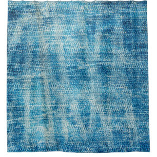 Blue jeans denim texture shower curtain
