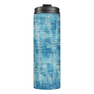 Blue jeans denim texture thermal tumbler
