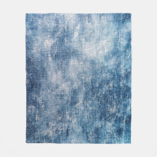 Blue Jeans Denim, Textured Background. Fleece Blanket