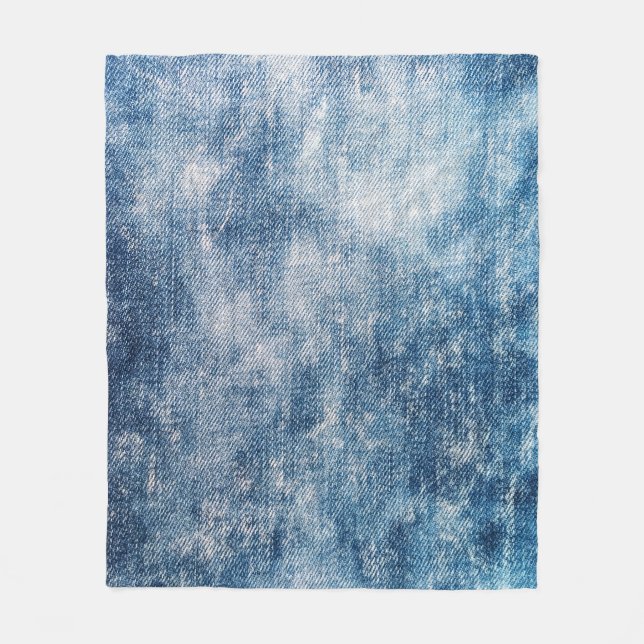 Blue Jeans Denim, Textured Background. Fleece Blanket (Front)