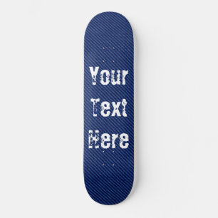 Blue Jeans Fabric - Add Your Text - Customisable 2 Skateboard