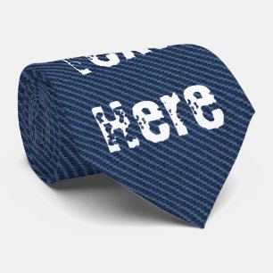 Blue Jeans Fabric - Add Your Text - Customisable Tie