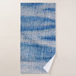 Blue jeans fabric texture, textile background bath towel