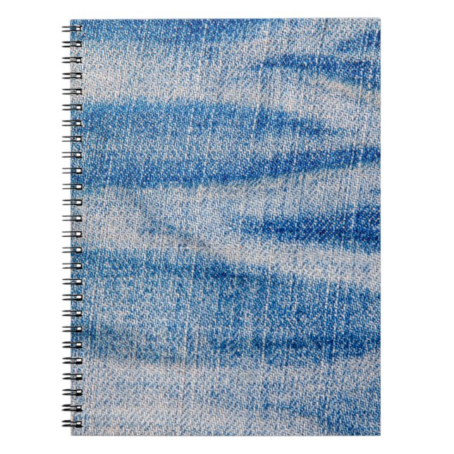 Blue jeans fabric texture, textile background notebook (Front)