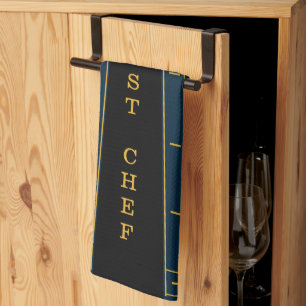 Blue Jeans Jacket Chef Custom Name Kitchen Towel