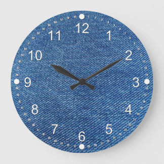 Blue Jeans Large Clock