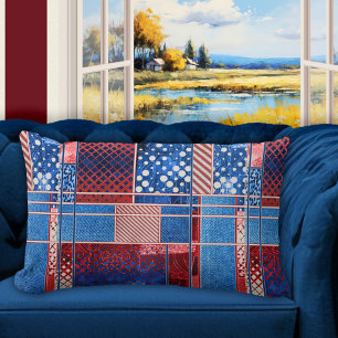 Blue Jeans Patchwork Quilt Pattern Pillow