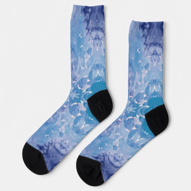 Blue Jeans Retro Tie Dye Socks (Left)