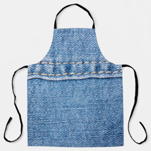 Blue jeans sew closeup texture. apron