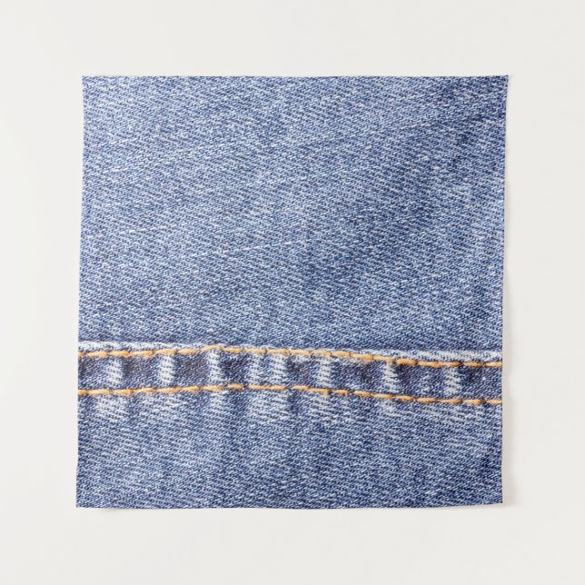 Blue jeans sew closeup texture.  tapestry (Front)