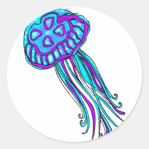 blue jelly classic round sticker