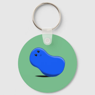 Blue Jellybean Keychain
