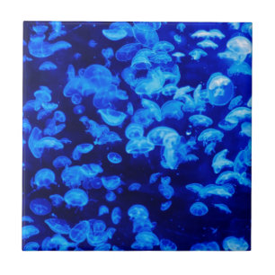 Blue Jellyfish Ceramic Tile