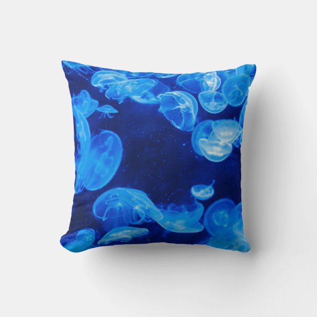Blue jellyfish cushion (Front)