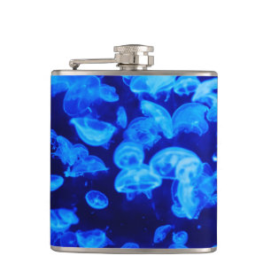 Blue Jellyfish Hip Flask