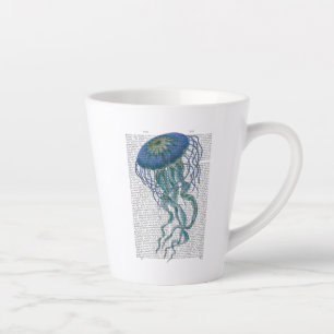 Blue Jellyfish Latte Mug