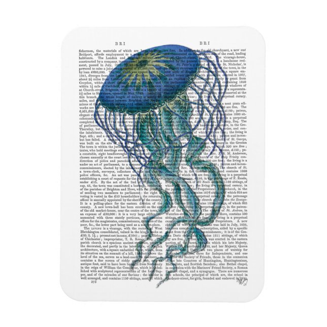 Blue Jellyfish Magnet (Vertical)