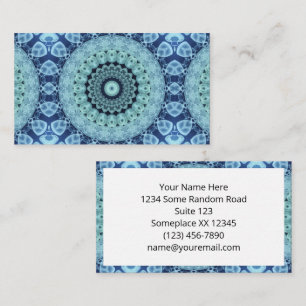 Blue Jellyfish Mandala Ocean-Inspired Symmetry Business Card