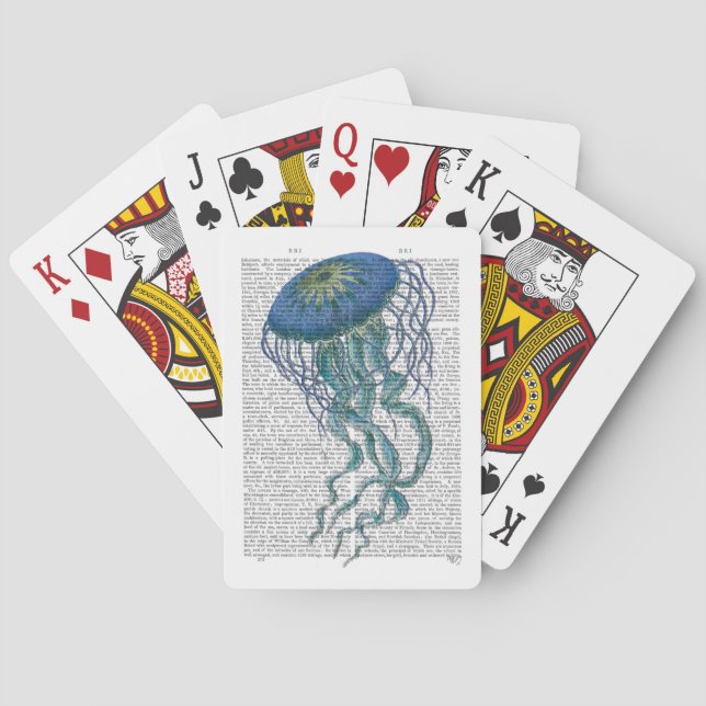 Blue Jellyfish Playing Cards (Back)