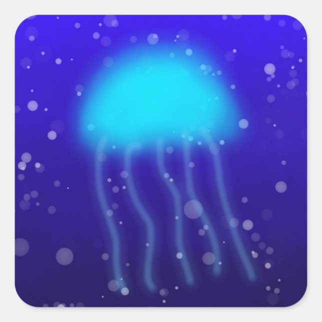 Blue Jellyfish Sticker (Front)