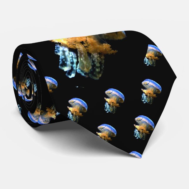 Blue Jellyfish Tie (Rolled)
