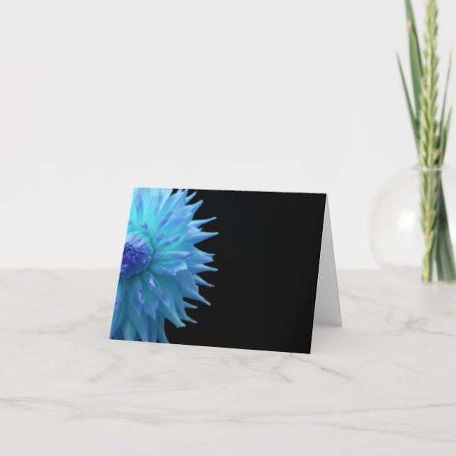 Blue Jennie On Black Note Card (Front)