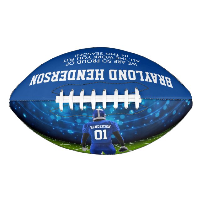 Blue Jersey Personalised Player Football (Front)